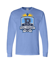 Load image into Gallery viewer, Light Blue Long Sleeve Crest T-Shirt
