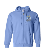 Load image into Gallery viewer, Light Blue Full-Zip School Crest Hoodie
