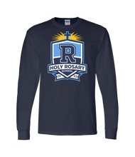 Load image into Gallery viewer, Navy Blue Long Sleeve Crest T-Shirt
