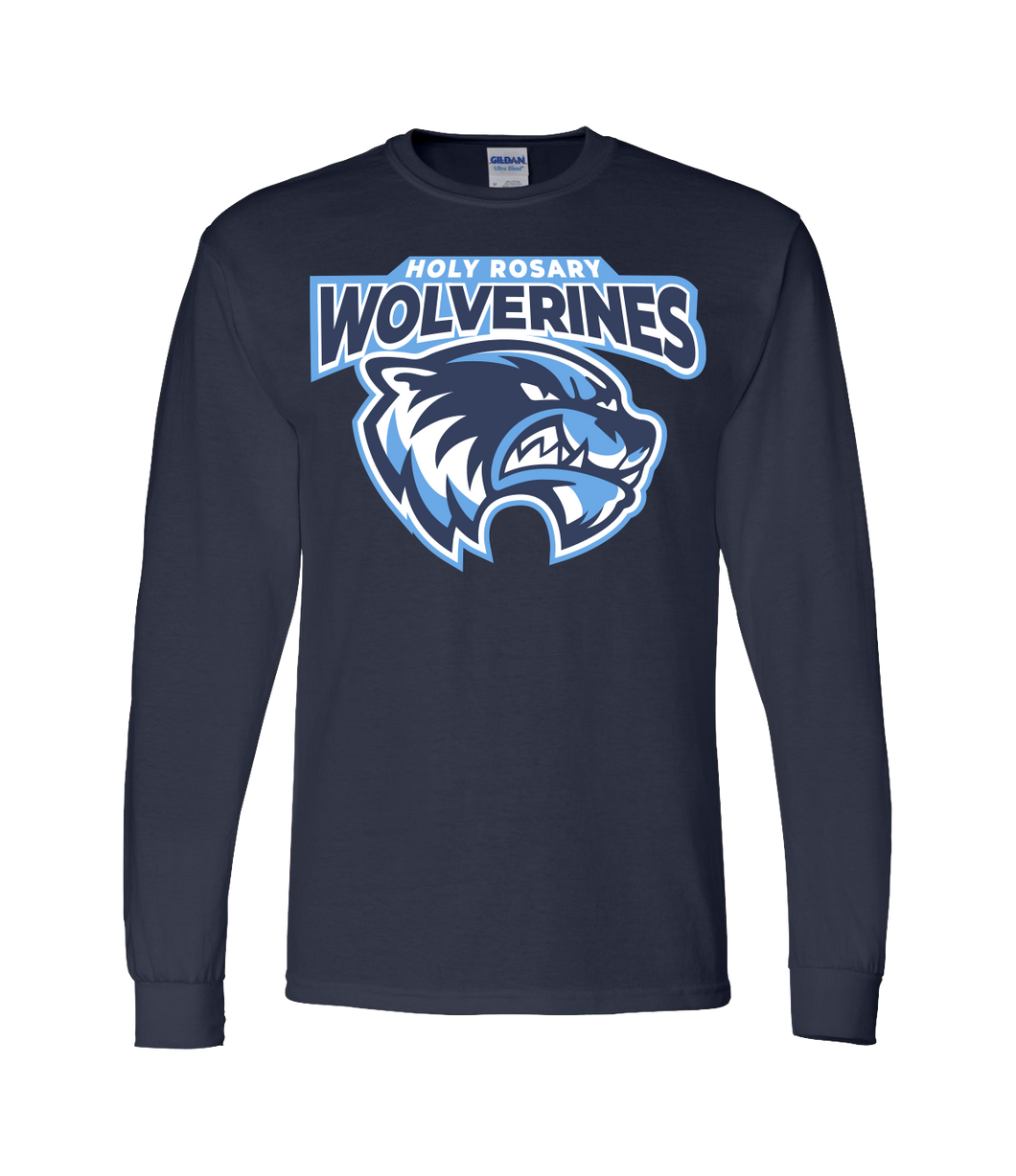 Navy Blue Long Sleeve Wolverine T-Shirt