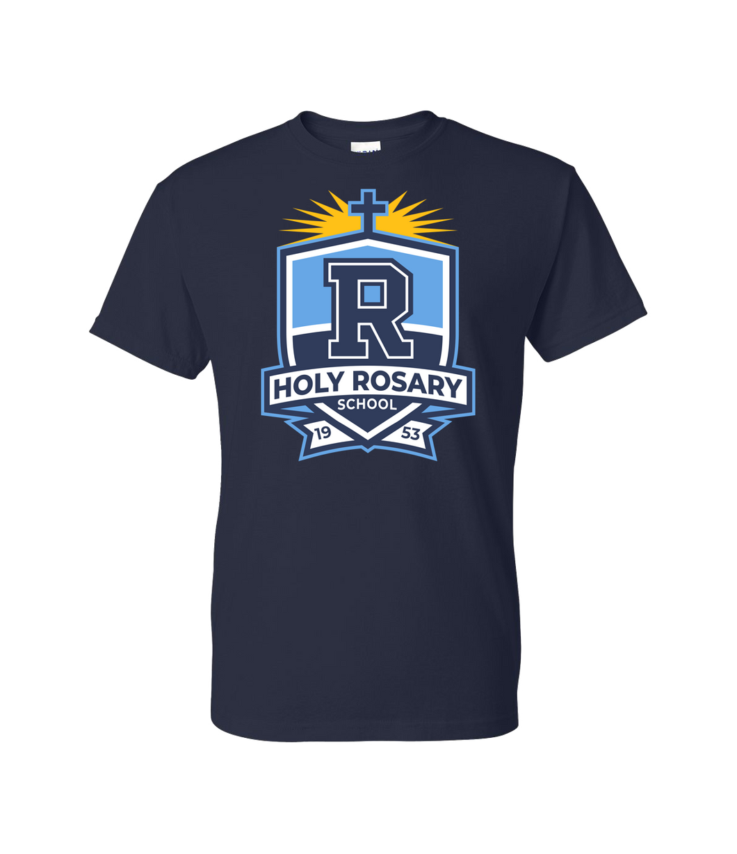 Navy Blue Short Sleeve Crest T-Shirt